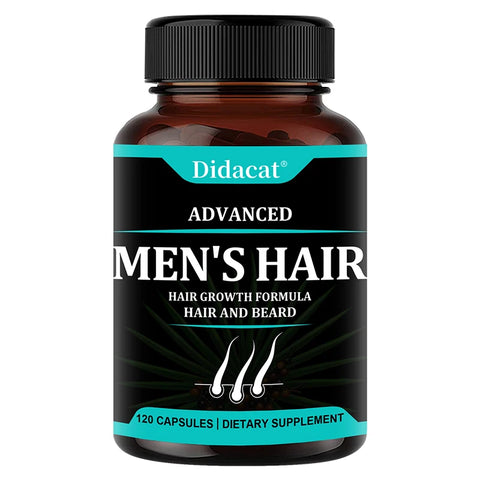 Hair Growth Vitamins for Men - Hair Regrowth & Beard Growth Supplement for Fuller, Thicker Hair with Biotin & Saw Palmetto