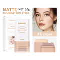 Skin Tint Foundation Stick with Brush Multi Use Matte Waterproof Long Lasting Oil Control Thin Coverage for Blemishes Concealer