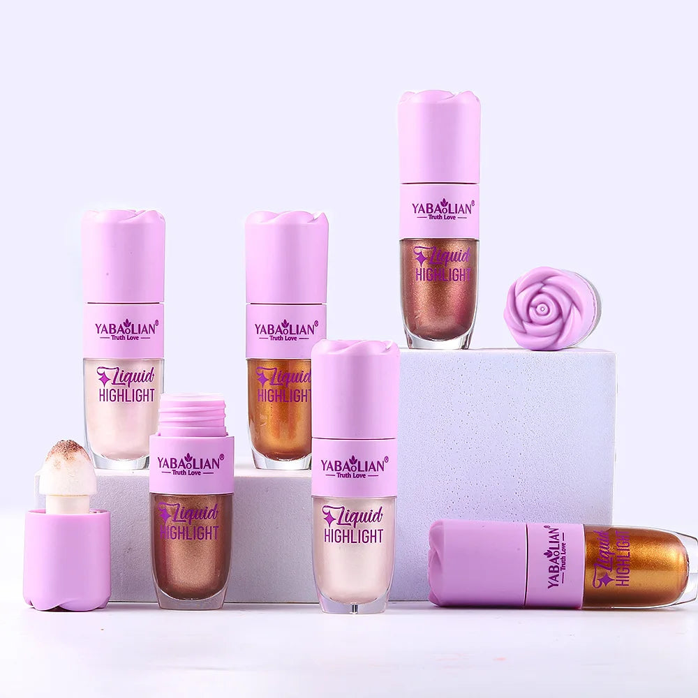 3 Color Face Liquid Highlighter Bronzer Contouring Highlight Fluid Makeup Face Shimmer Shine High Lighter Iluminador Maquillaje