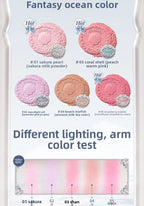 Makeup Flowerknows Shell Pearl Collection Silk Satin Blusher Lightweight Highly Pigmented Blush Powder Long Lasting Face Blushes