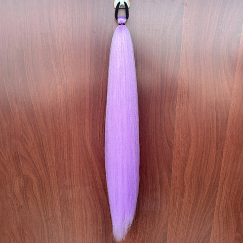 Synthetic Purple Ponytail Extension with Rubber Band Long Straight DIY Braided Pony Tail Hairpiece Women Hair Accessories