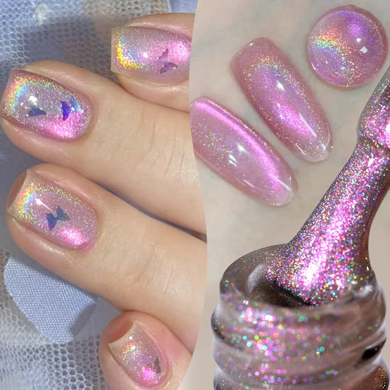 BORN PRETTY 10ml Silver Water Light Cat Magnetic Gel Nail Polish Nail Supplies Vernis Semi Permanent Gel for Fall Winter Nails
