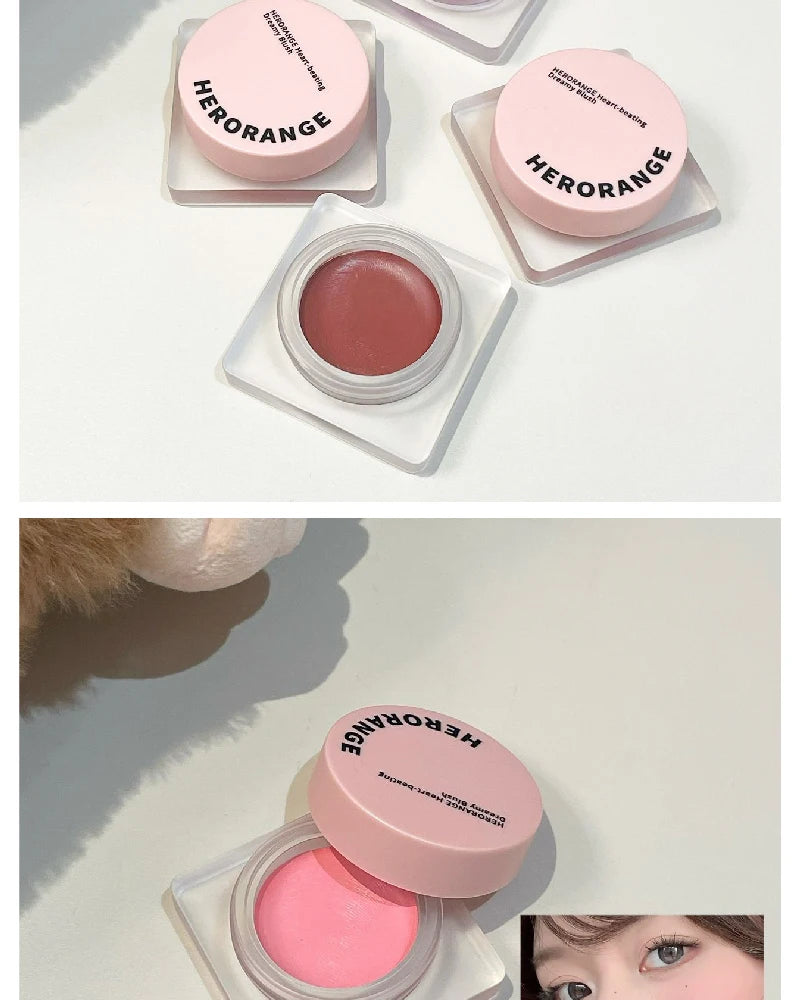Monochrome Powder Blusher Cream Brightening Whitening Purple Lip and Cheek Dual-use Matte Natural Rouge Blush Tint Palette