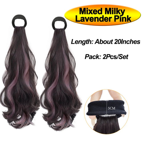 Vitality Synthetic Wig Ponytail Long Wavy Ponytail Hair With High Elasticity Rubber Band Heat Resistant Hairpiece For Daily Use