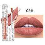 QIBEST Glitter Shimmer Liquid Lipstick High Quality Waterproof Lightweight Lip Gloss Lasting Lip Tint Makeup For Women Lip Stain