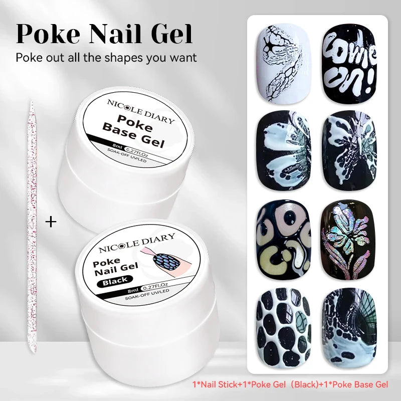 NICOLE DIARY White Non Stick Hand Extension Gel Nail Polish For 3D Shaping Carving Flower DIY Nail Art Extension Acrylic