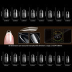 New Soft Gel False Tips 480pcs Almond Square Coffin French Half Frosted Fake Press On Acrylic Nails Full Cover American Capsule