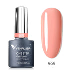 3 in 1 VENALISA  One Step Nail Gel Polish Full Coverage Gorgeous Color Soak off UV LED Nail Gel Varnish Nail Art Salon Lacquer