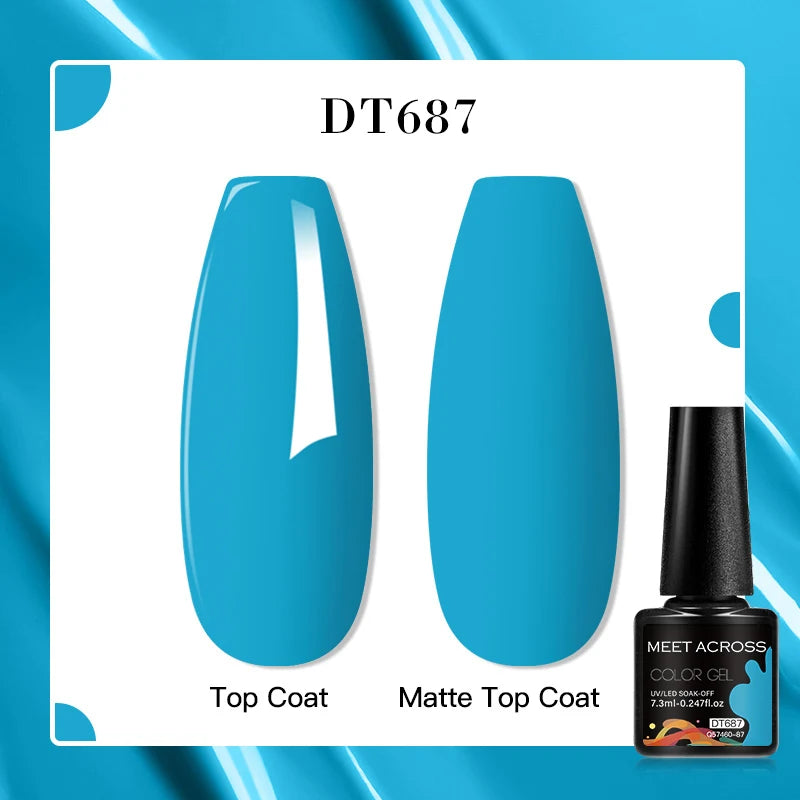 MEET ACROSS 8 Colors Mirror Gel Nail Polish Long-lasting Quick-drying Metallic Gold Silver Red Semi Permanent Varnish Nail Art