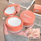 SHAQINUO Dual-effect Light and transparent Powder Compact Touch-ups, Concealer, contouring, swelling, blush, brightening, high-g
