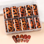 1Box-10pcs Nail Sticker Leopard Print Series Nail Foils Animal Leopard Texture Starry Nail Transfer Decals Slider Manicure DIY