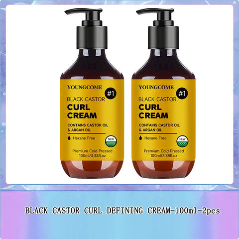 Anti-Frizz Curl Defining Styling Cream - Biotin & Argan Oil Formula, Heat Protection, Enhances Curl Definition, Non-Greasy 1/3PC