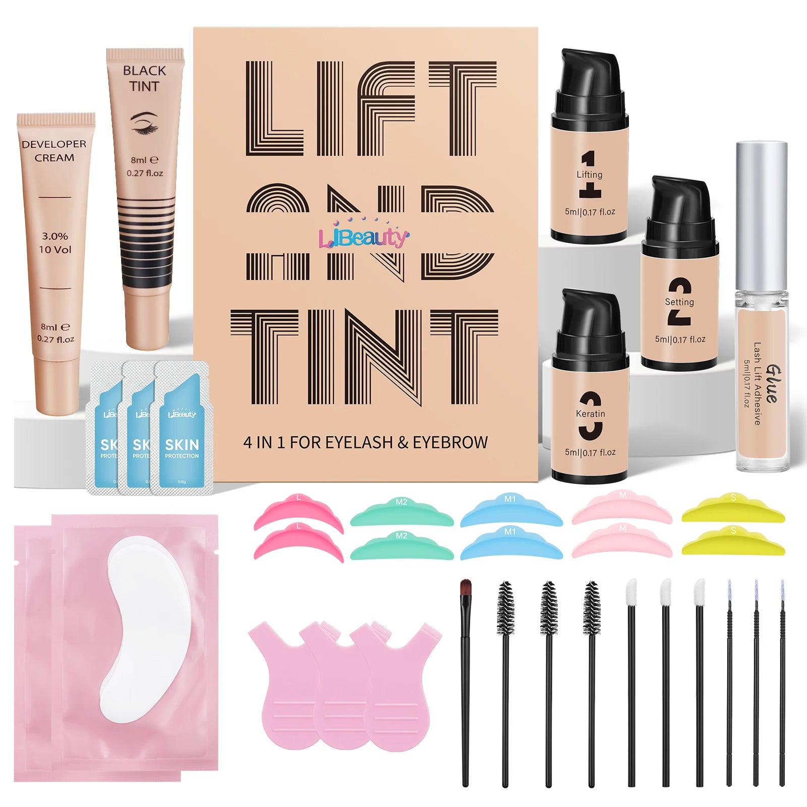 Libeauty Lash Lift And Brow Dye Tint Kit Lifting Eyelashes Brow Lamination Lash Lifting Set Eyes 5 To 8 Weeks Makeup Tools