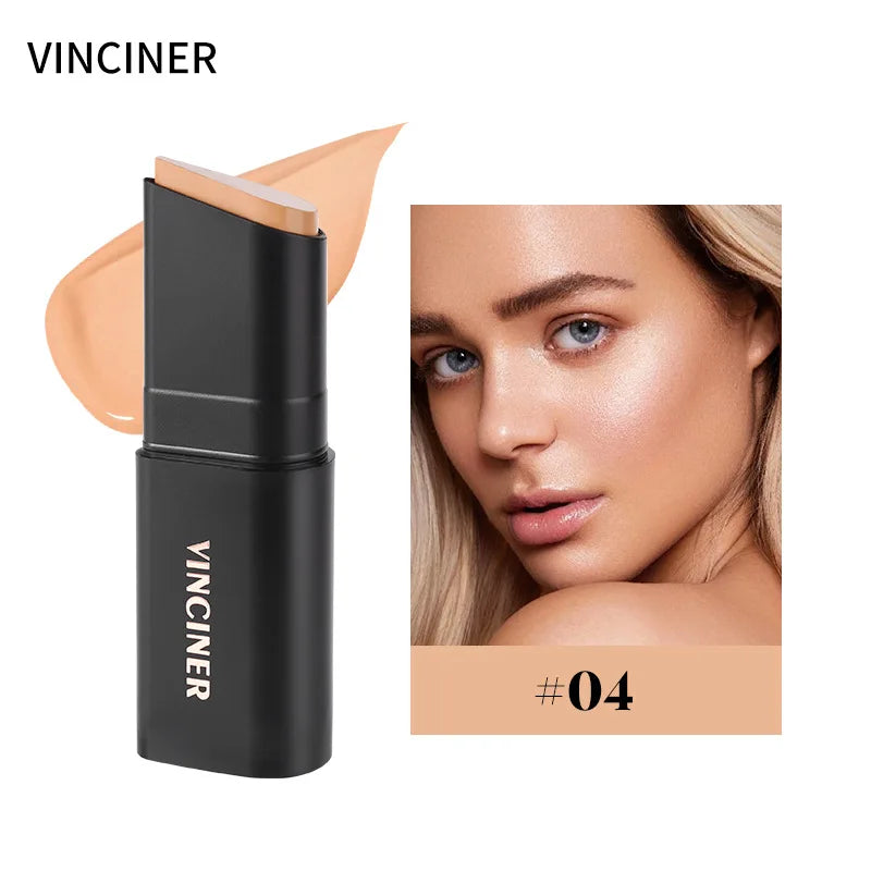 Stick Foundation Cream Long-Wear Waterproof Covers Moisturizing Full Coverage Concealer Face Contouring Stick For Base Makeup