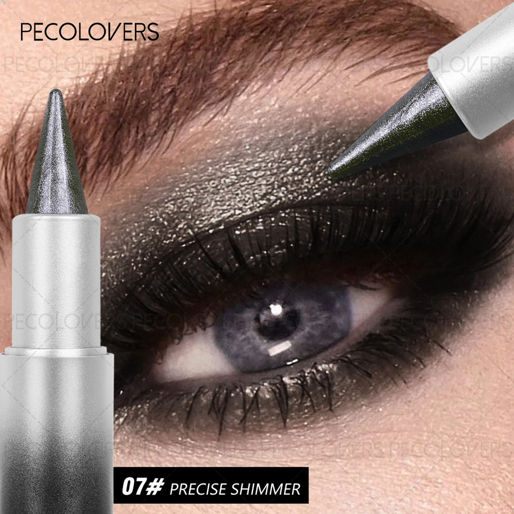 1PC Monochrome Glitter Eyeliner and Eyeshadow Pencil - Waterproof, Portable, Cutting-edge Design, Perfect Holiday Gift for Girls