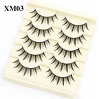 Natural Long Cosplay Makeup Cross Strip False Eyelashes Black Eye Lashes and Cat Eye Lashes 5pairs Mink Eyelashes Faux Cilios
