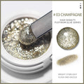 1 Bottle Silver Golden Metal Nail Painting Gel Soak Off Emboss UV Glitter Gel Reflective Professionals Painted Nail Gel Polish