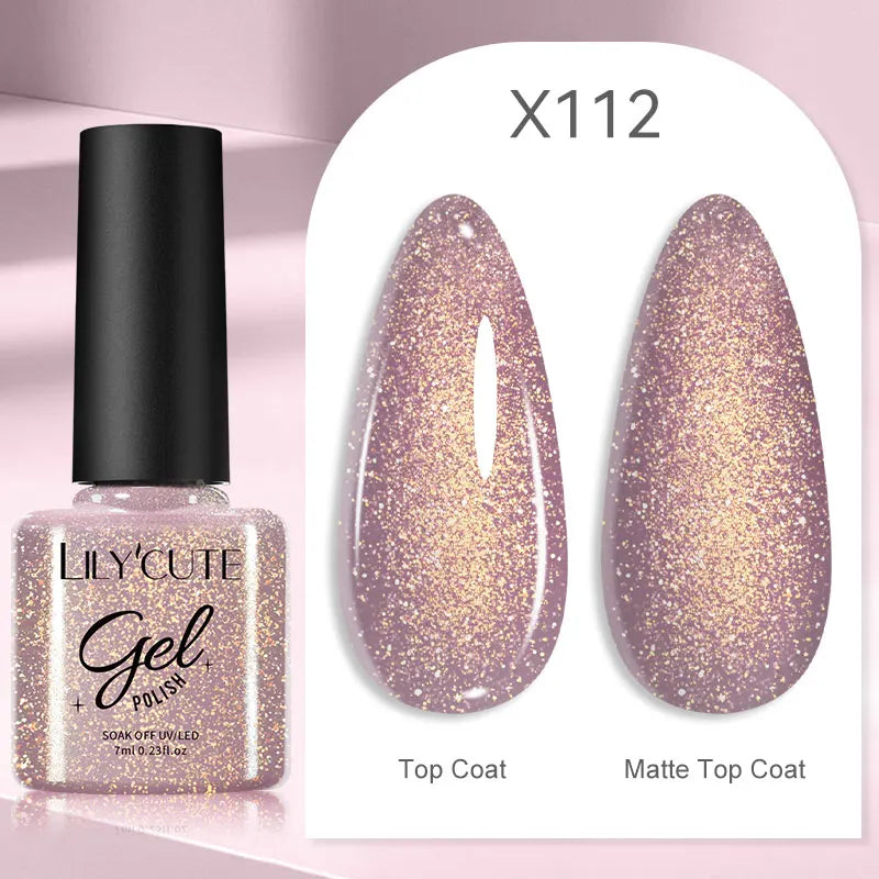 LILYCUTE 7ml Metallic Gel Nail Polish Red Chrome Effect Soak Off UV Gel Varnish Semi Permanent Nail Art Manicure Base Top Coat