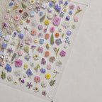 1pcs Dream Flower Window Shell Light Nail Art Stickers Japanese Flower Self Adhesive Stickers Press On Nails Decoration Decals
