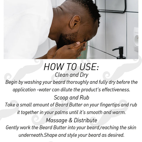 GOIPLE Beard Butter 3pcs/set Facial Hairs Softening and Styling Products Men Beards Treatment Balm Mustaches Wax with Brush Kit