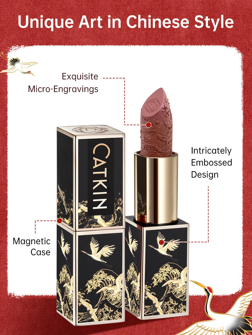 CATKIN Makeup Velvet Matte Lipstick, Hydrating Satin Long Lasting lipstick with Smooth and Creamy Texture