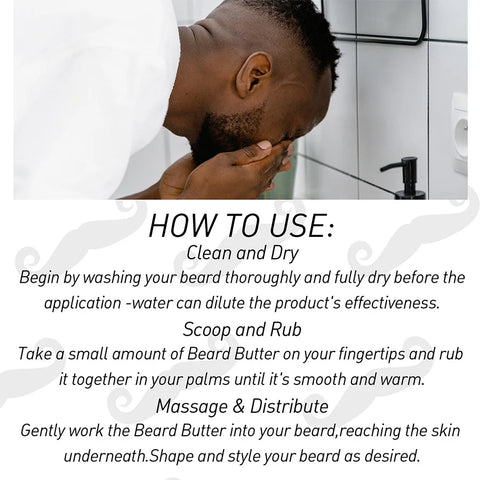 Lockmio Natural Beard Balm Wax Vanilla Scent Tame Soften Moisturize Thickens Styles Smooth Beard Care Cream For Gentlemen