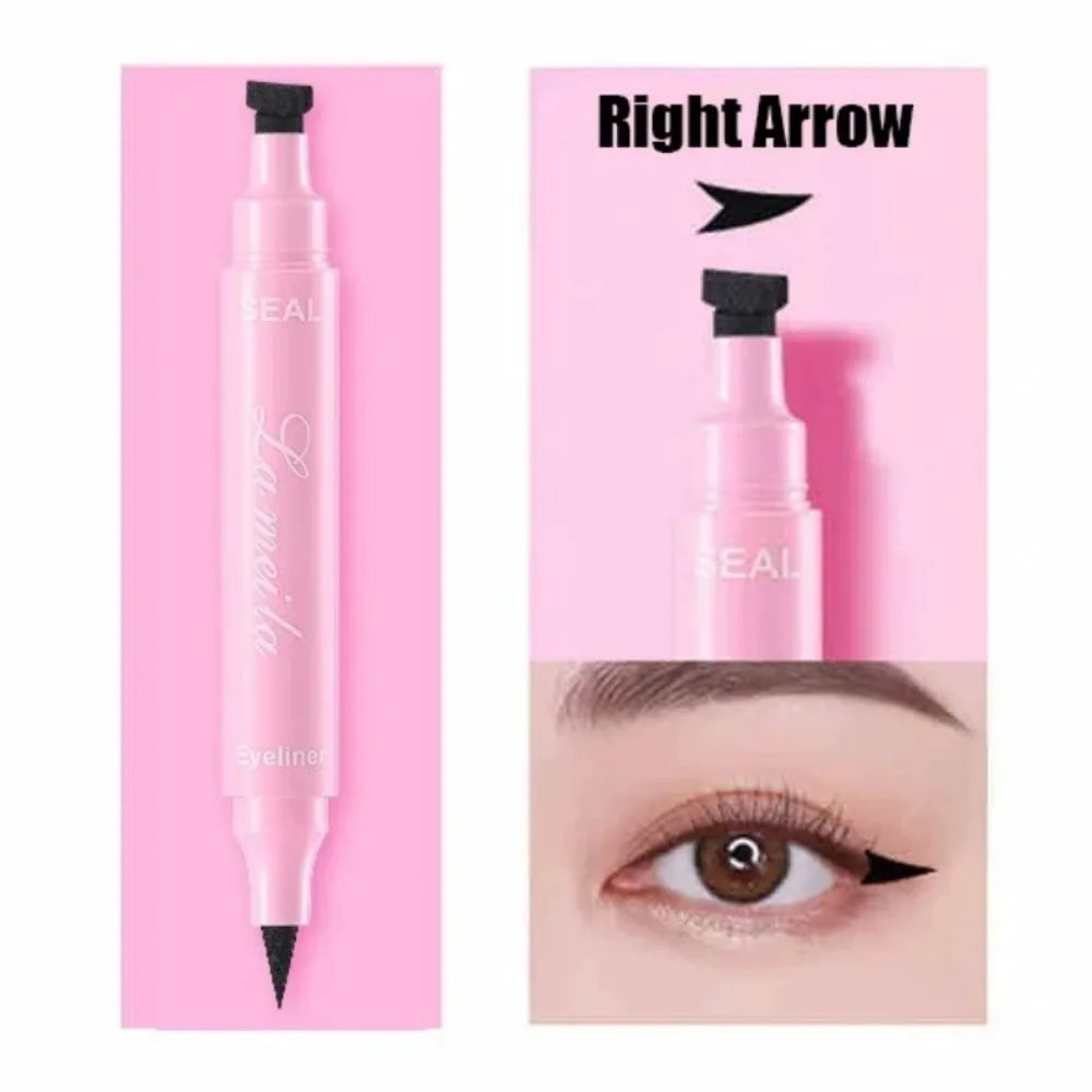 Black Eyeliner Stamp Triangle Dual-ended Liquid Eyeliner Waterproof Sweat-proof Quick Dry Eyeliner Makeup Seal Tool Cosmetics
