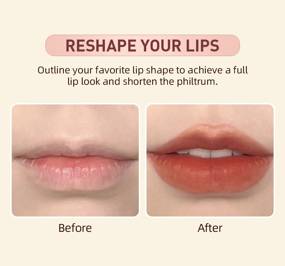 2pcs Lipstick Lipliner Pen Set Matte Waterproof Lip Liner Pencil Contour Makeup Sexy Red Lip Stick Long Lasting Cosmetics Beauty