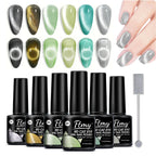 6 Colors Cat'S Eye Magnetic Nail Gel Set, Semi-Permanent UV LED Soak Off Nail Art, Smooth Intense Pigmentation, Odorless, Toxin-