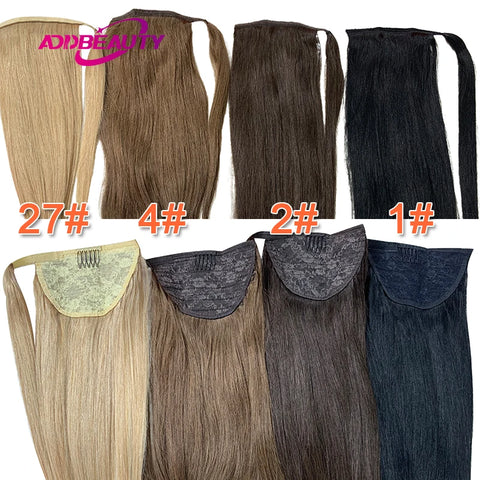 Ponytail Human Hair Straight Brazilian Drawstring Ponytail Remy Human Hair for Women 60g 80g 100g 120g Clip in Hair Extensions