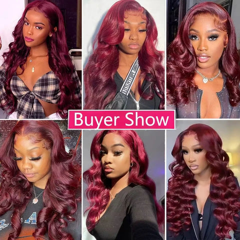 16A Burgundy 99j Body Wave Bundles Red Colored Human Hair Bundles 1/3/4 PCS Brazilian Virgin Hair Weave Extension For Women