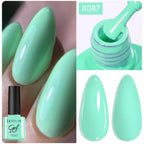 LILYCUTE Nude Crystal Rubber Base Gel Nail Polish Natural Color Semi Permanent UV Gel Soak Off Self Leveling Nail Gel Varnishes