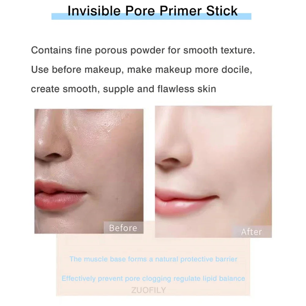 Makeup Base Face Primer Stick Invisible Pore Light Oil-control Finish No Creases Not Cakey Concealer Primer Stick Matte Cosmetic