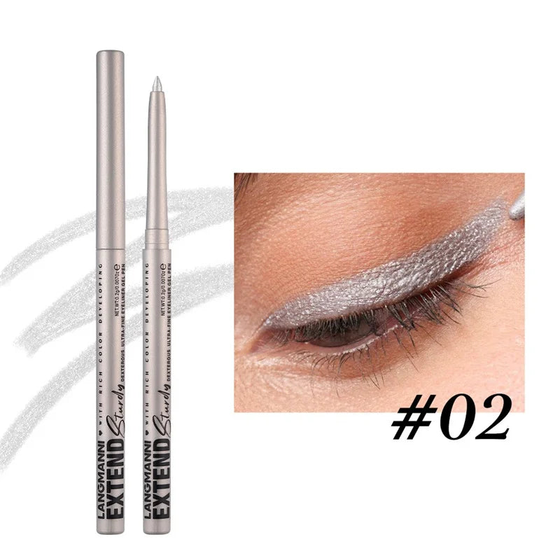 Waterproof Eyeliner Gel Pencil Gold Brown Lying Silkworm Pen Soft Easy Wear High Pigment Matte Eyeliner Lasting Shiny Eye Makeup