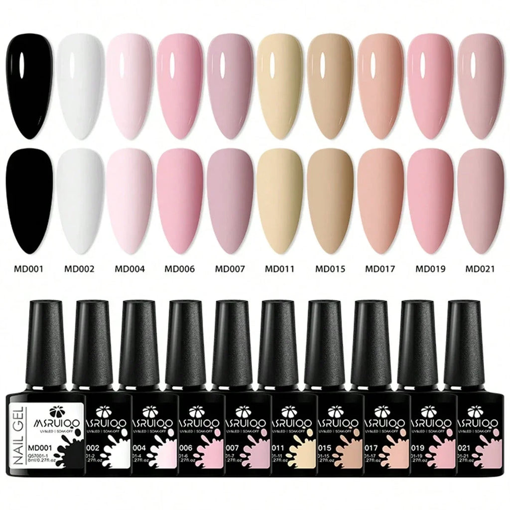 10pc Nail Gel Polish Set HEMA FREE All-Season Nails DIY Nail Art UV/LED Painting Vernis Manicure Kit Long Lasting Hybrid Gel