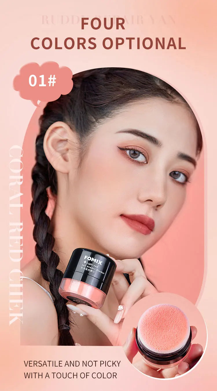 FOMIX Loose Powder Air Cushion Blush Long Last High Pigment Soft Misty Matte Face Blusher Natural Colors For Cheek