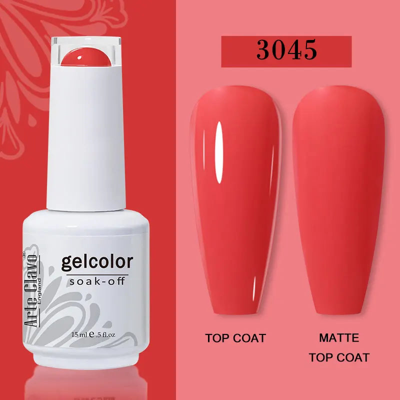 Arte Clavo Transparent Nude Pink Color Jelly Gel Nail Polish Semi Permanent 15ml Top Coat Soak Off UVLED Varnish Nail Art Design