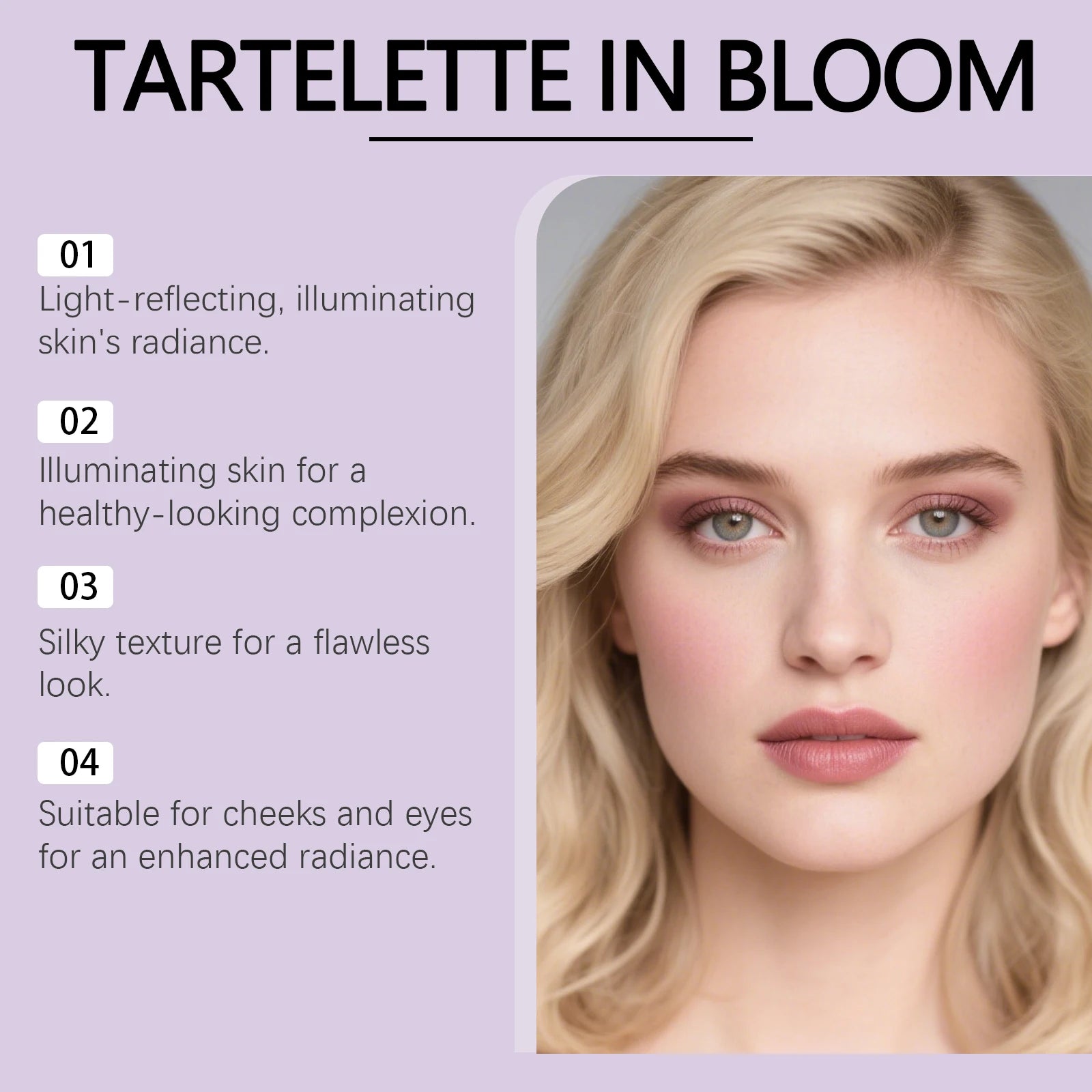 Zephoco 2In1 Highlighting Eye & Cheek Palette 4 Colors Shimmery Glow Makeup Palette For Face Eyes Daily Party Makeup