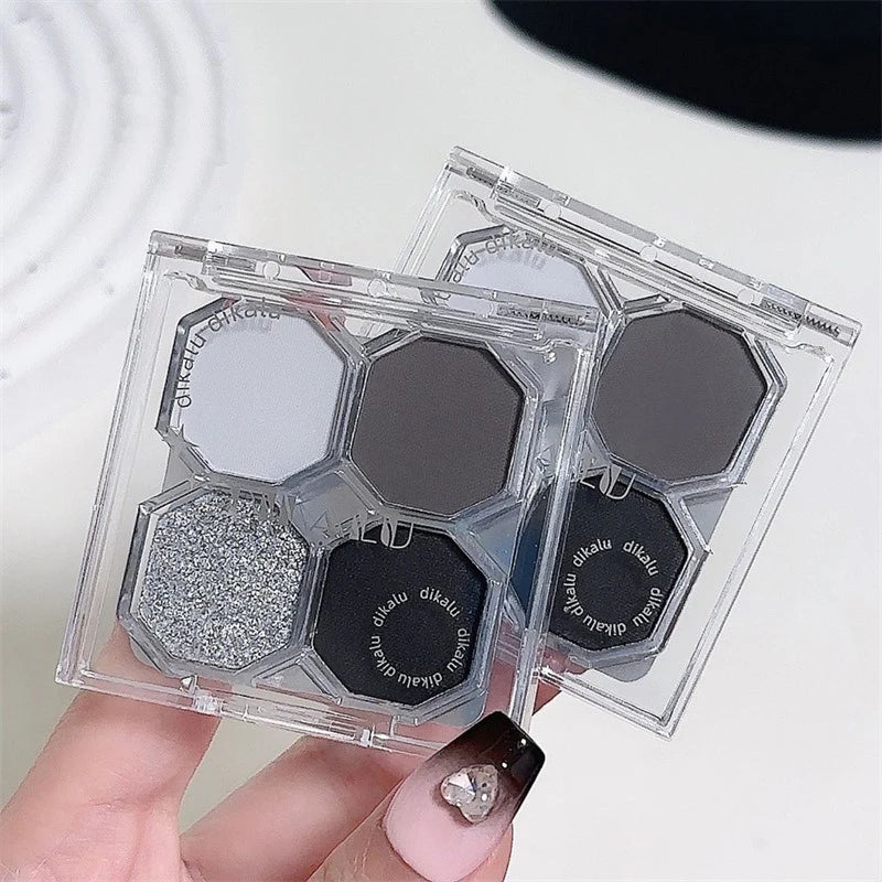 Black Light Star 4-color Eye Shadow Plate Smoky Makeup Dark Black Dark Cement Plate Cross-border Brightening Makeup Cosmetics