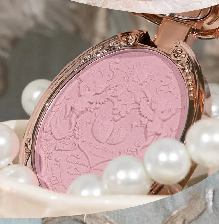Flower Knows Strawberry Rococo Series Embossed Blush Fine Powder Makeup Smooth Long-Lasting Blusher Face Enhancing Makeup Color
