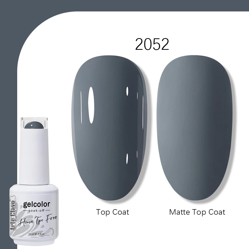 Arte Clavo Solid Color Gel Nail Polish 15ml Soak Off UV LED Gel Semi-Permanent Glitter Polish For Manicure Nail Art Salon Gel