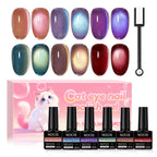 NOCIS Bottle Fruit Cat Eye 6-color Set -- Ultra Bright Cat Eye Nail Kit, 6 Colors of Magnetic Gel Polish Stylish Salon