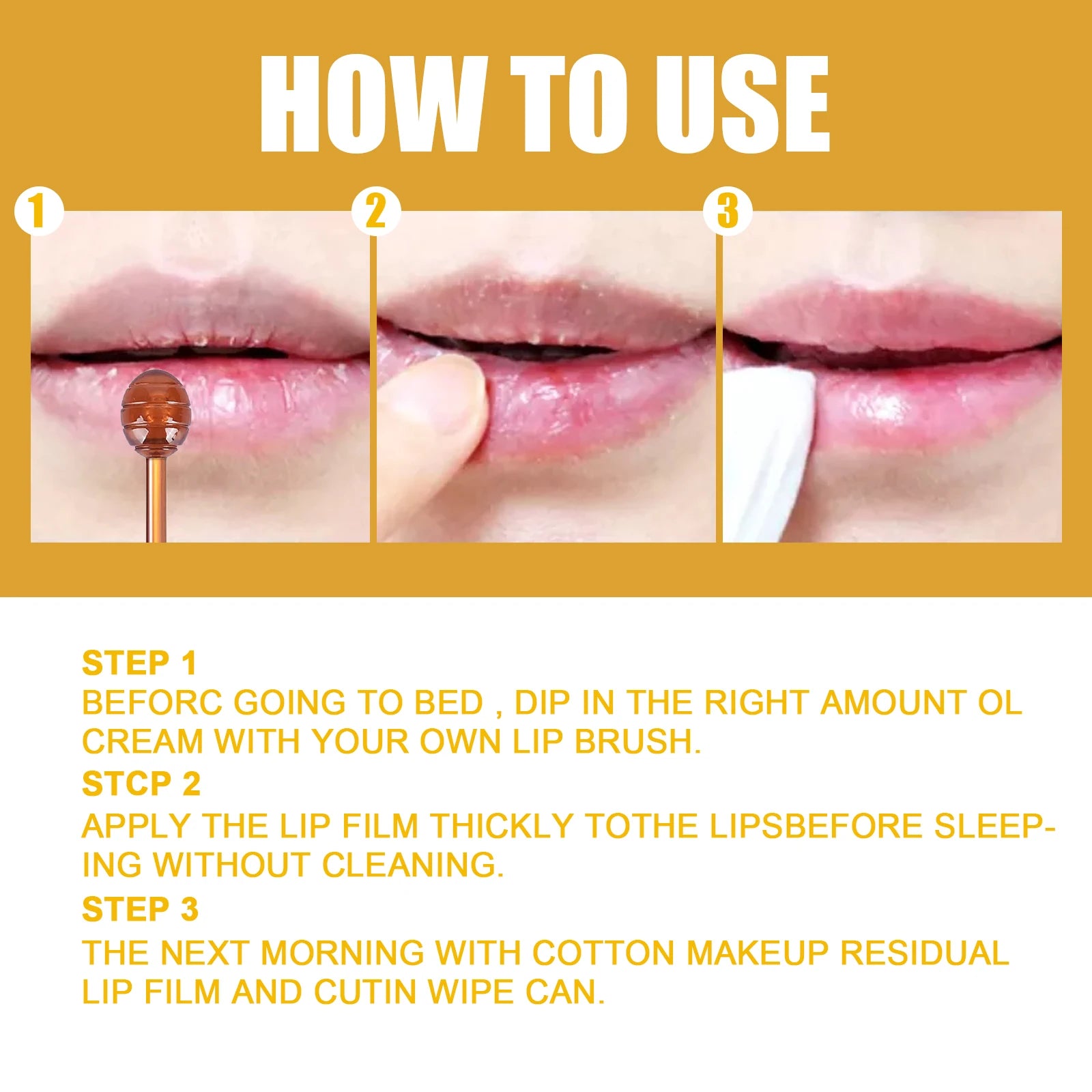 Honey Lip Mask, Moisturizing & Exfoliating Lip Care, Overnight Treatment for Soft Smooth Lip