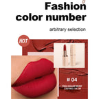 8 Colors Deep Red Matte Lipstick Waterproof Non-Stick Velvet Texture Easy Apply Rose Red Lip Makeup Long-Lasting Cosmetics