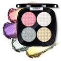CHARMACY 4 Colors Duochrome Eyeshadow Palette Vegan Shimmer Multichrome Long-lasting Eye Shadow Cosmetic Makeup for Women