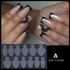 12 Pieces Crystal Nail Molds French Nail Stickers No Frosting No Paper Holder Reusable for French Manicure Extension Tool