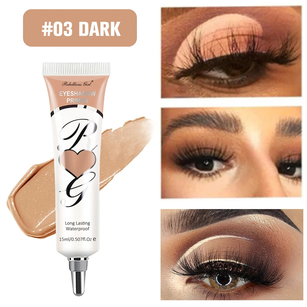 White Dark Matte Eye Shadow Primer Suitable for Oily Eyelid Eye Makeup Base Waterproof and Stain Resistant,Durable Cream Liquid