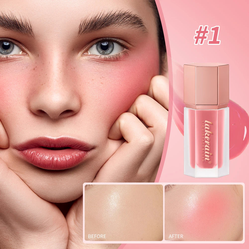 6 Colour Matte Liquid Blush Easy to apply long lasting waterproof blush sponge brush head Eyes lips Makeup Blush Cosmetics
