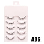 DINGSEN Fake Eyelash Anime Lashes 5 Pairs Little Devil Eyelashes Natural Daily Makeup Manga Eyelashes Clear Band Eyelashes
