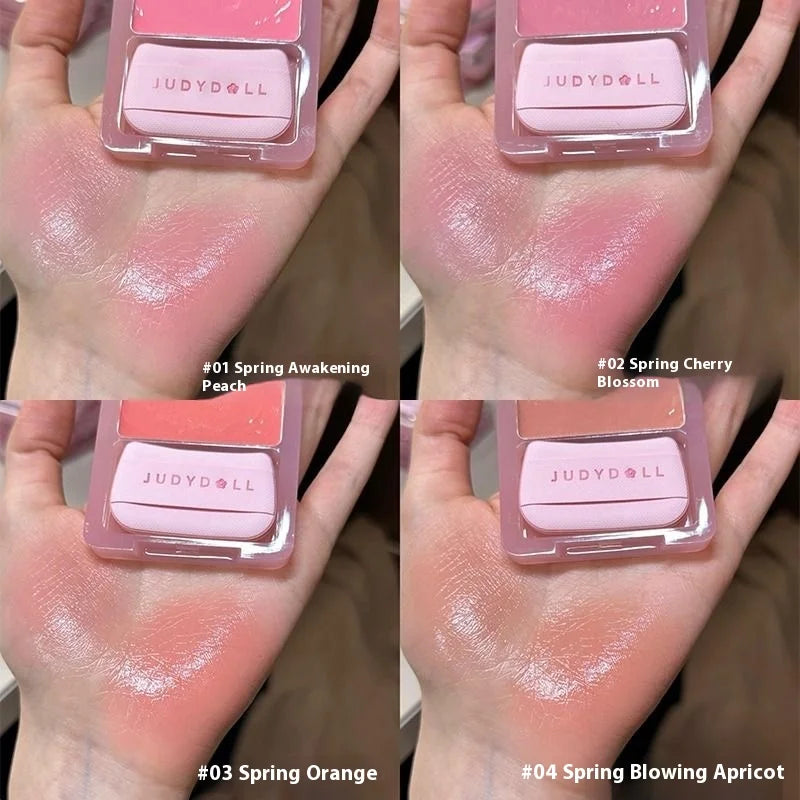 Judydoll Cream Blush Highlighter Palette - Dewy Glow, Multi-Use Makeup Stick for Cheeks Eyes Lips, Blurring Volumizing Effect